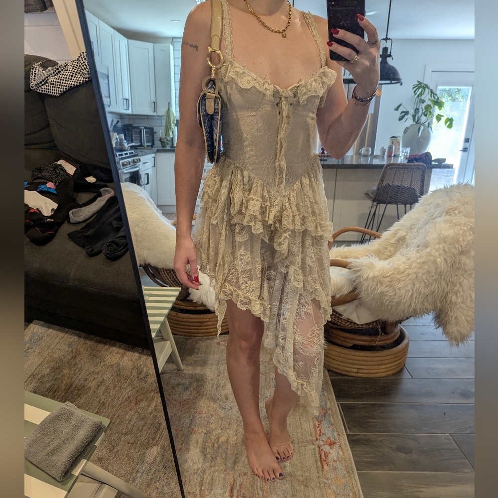 Lace Asymmetrical Dress Dolls Kill